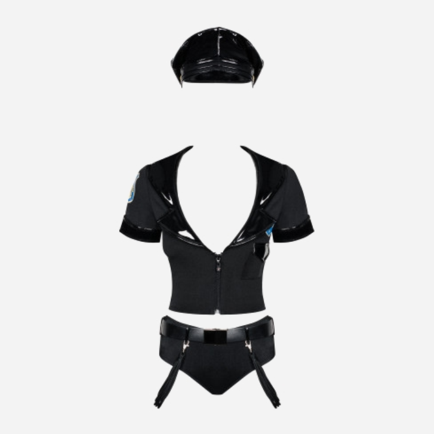 Kostium erotyczny Obsessive Police S/M Czarny (5900308550922) - obraz 3