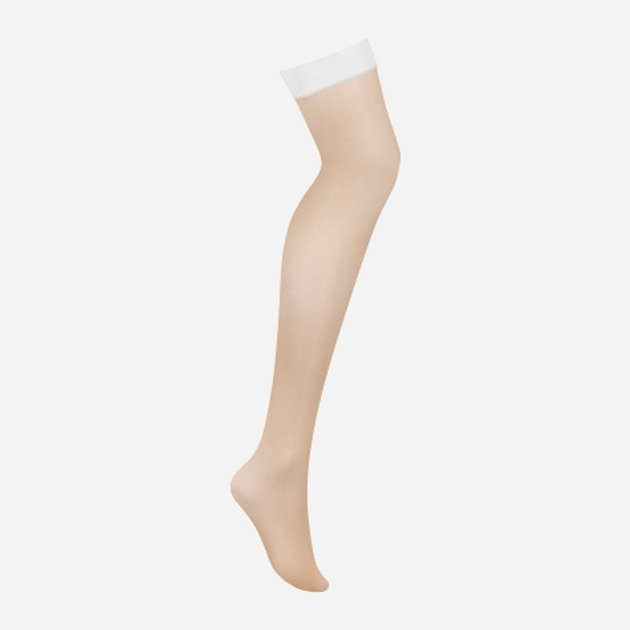 Pończochy erotyczne Obsessive S814 S/M White (5901688238752) - obraz 5