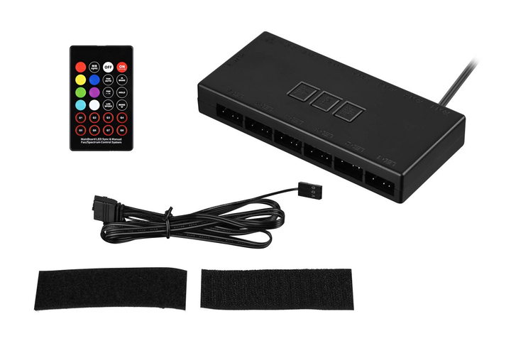 Контролер 2E GAMING CONTR-B ARGB, 6 fans, 3pin fan + 5V 3pin ARGB, 2 pin LED, remote - изображение 2