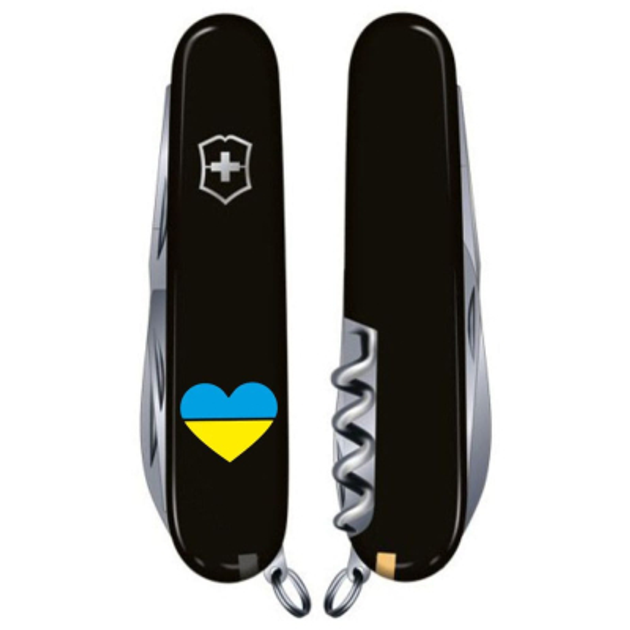 Ніж Victorinox Spartan Ukraine Black "Серце Жовто-Блакитне" (1.3603.3_T1090u) - зображення 2