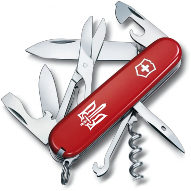 Нож VictoRinox Climber Ukraine Red "Тризуб ОУН" (1.3703_T0300u) - изображение 1