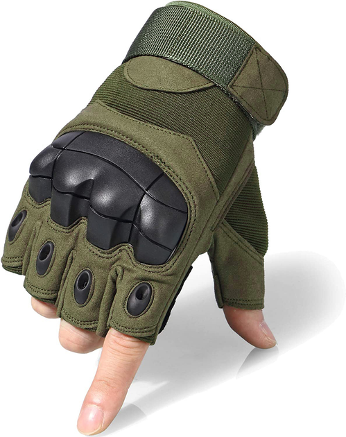 Перчатки тактические короткопалые с защитой костяшек Зевс UAD Олива XL - изображение 2