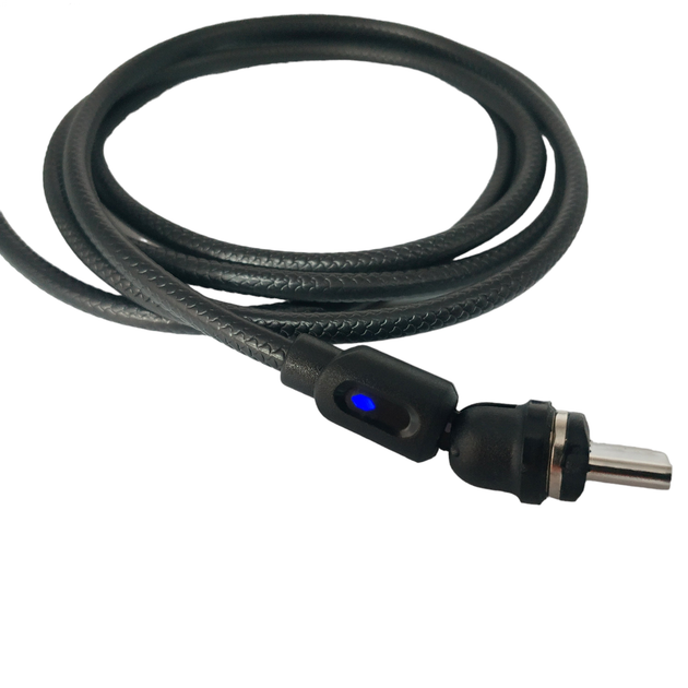 Магнитный кабель USLION 2 в 1 (Быстрая зарядка 5A) / Type-C - USB / 540 градусов / Круглый / 100 см. / Черный - изображение 3