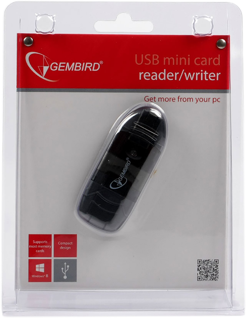 Zewnętrzny czytnik kart Gembird USB 2.0 dla SD, MMC, RS-MMC (FD2-SD-1) - obraz 3