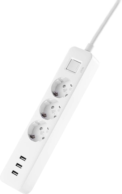 Przedłużacz Xiaomi Mi Power Strip 3 gniazda + 3 USB XMCXB04QM biały (NRB4030GL) (wersja międzynarodowa) - obraz 2