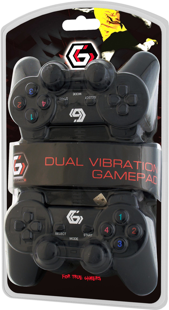 Gamepad przewodowy Gembird JPD-UDV2-01 PC 2 szt. Czarny - obraz 3
