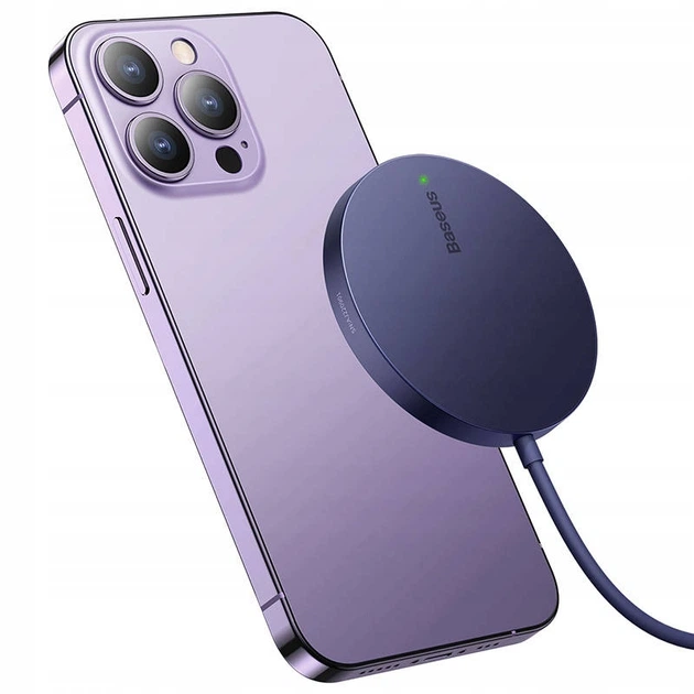 Бездротова зарядка Baseus Simple Mini3 Magnetic Wireless Charger 15W Dusty (CCJJ040205) Purple - Фото 4 Бездротова зарядка Baseus Simple Mini3 Magnetic Wireless Charger 15W Dusty (CCJJ040205) Purple - зображення 4