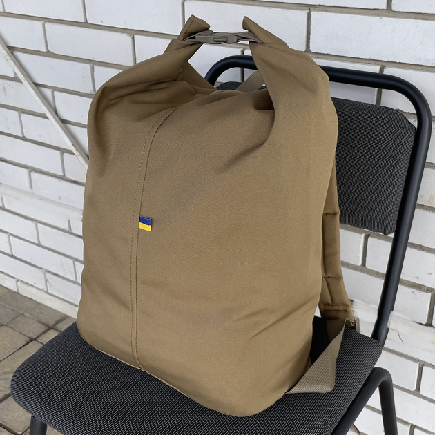Сумка дорожная тактическая, туристический рюкзак 45 л Койот MELGO влагозащитный вещевой мешок - изображение 1
