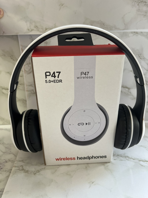 Беспроводные Bluetooth-наушники P47 белый купить в интернет-магазине ...