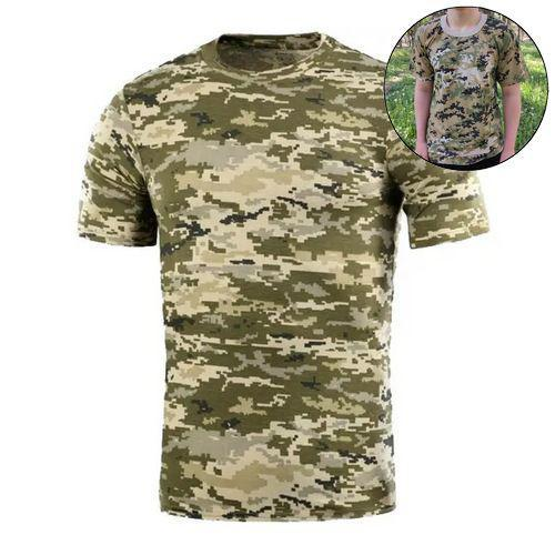 Тактическая футболка Flas; M/44-46; 100% Хлопок. Пиксель Multicam. Армейская футболка. - изображение 1