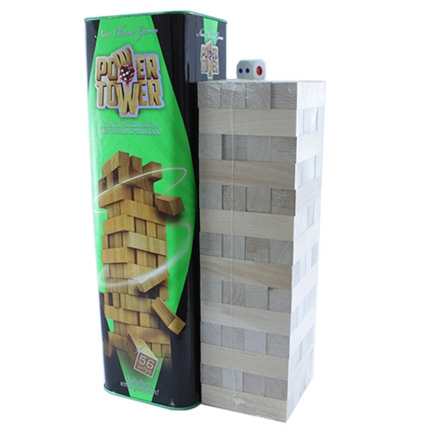 Настольная игра Дженга Башня Jenga Power Tower Джанга PT-01 56 брусков ...