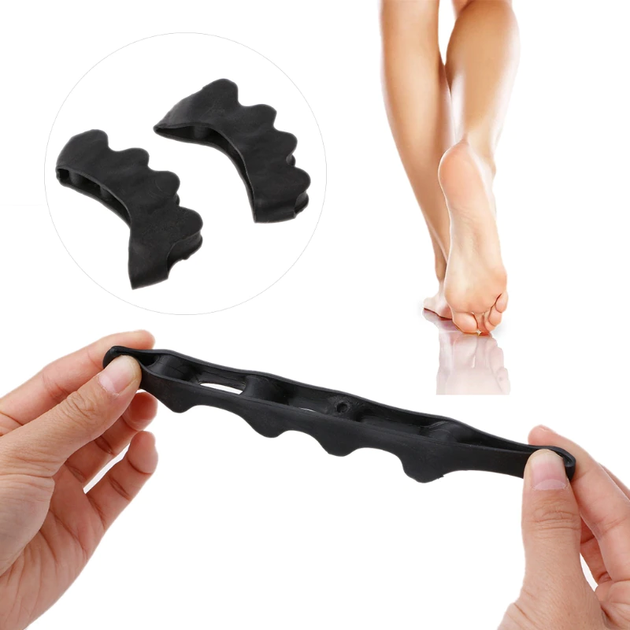 Силиконовый Разделитель Пальцев Ног для Коррекции, Педикюра Clefers ToeSep 35black - Черные комплект 2 шт (5001773) - изображение 2
