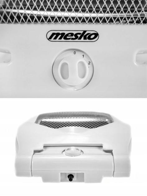 Кварцовий обігрівач Mesko 800W Белый - изображение 8