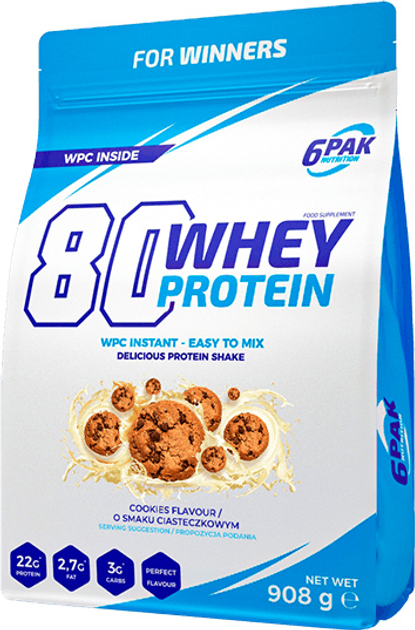 Протеїн 6PAK 80 Whey Protein 908 г Печиво (5902811811248) - зображення 1