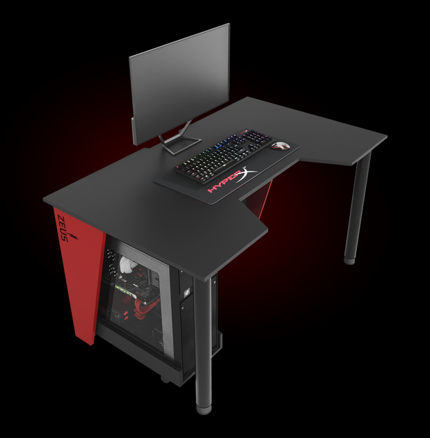 Геймерский игровой стол ZEUS™ GAMER-2 черный с красными боковыми – фото ...