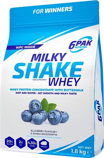 Odżywka białkowa 6PAK Milky Shake Whey 1800 g Blueberry (5902811802406) - obraz 1