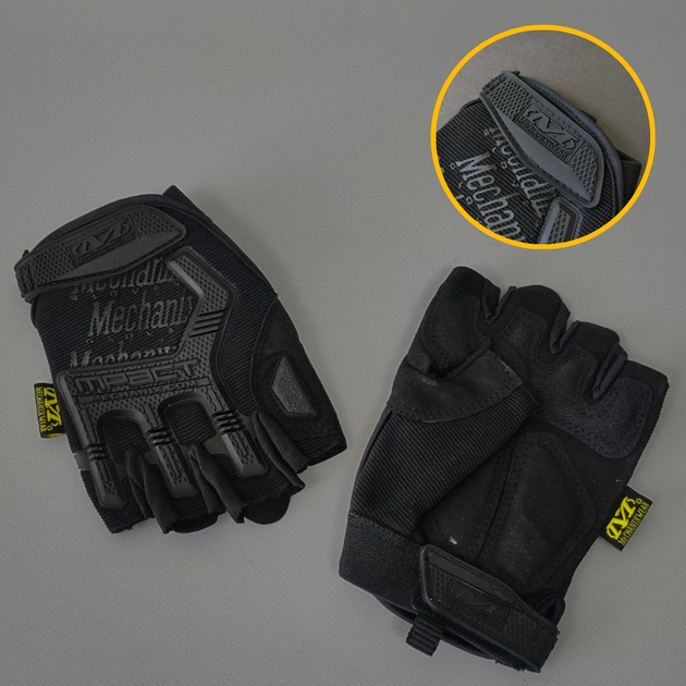 Защитные тактические военные перчатки без пальцев MECHANIX для рыбалки охоты черные АН5628 размер XL - изображение 1