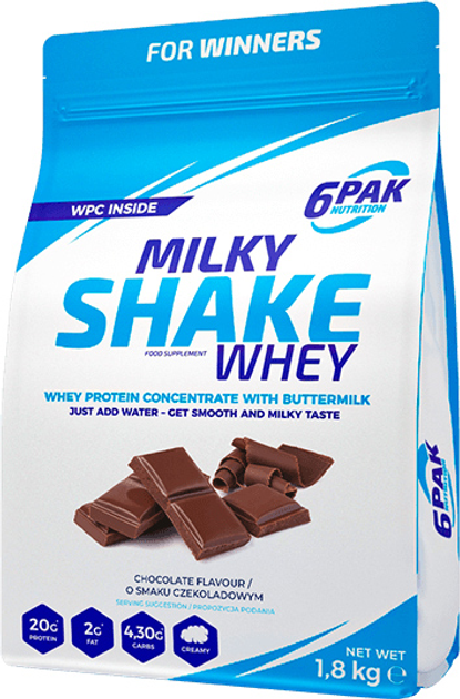 Odżywka białkowa 6PAK Milky Shake Whey 1800 g Chocolate (5902811802321) - obraz 1