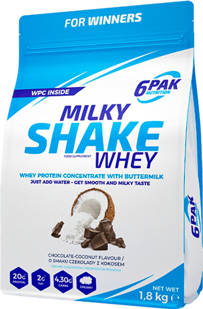 Odżywka białkowa 6PAK Milky Shake Whey 1800 g Coconut Chocolate (5902811802369) - obraz 1