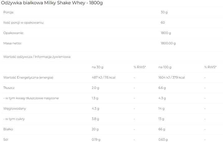 Білкова добавка 6PAK Milky Shake Whey 1800 г Печиво (5902811802284) - зображення 2