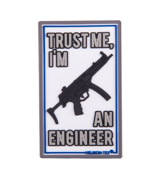 Шеврон тактичний Helikon-tex Білий Trust Me I'm An Engineer Patch - White (OD-TME-RB-20) - зображення 1