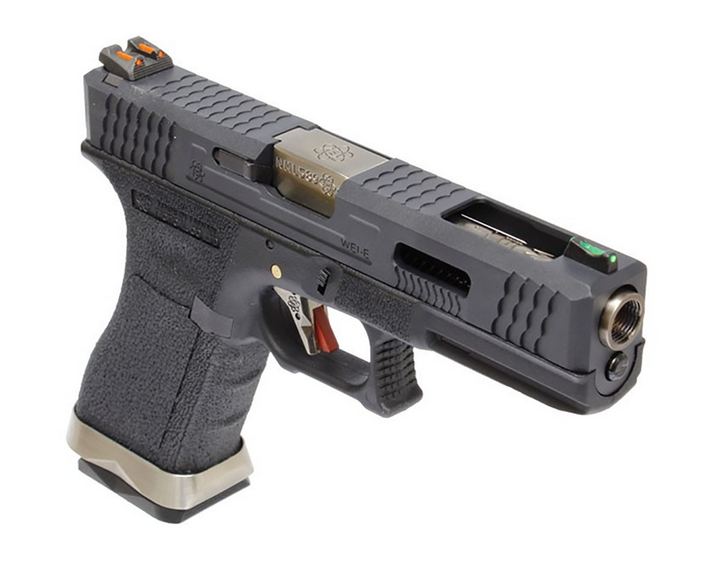 Пістолет WE Glock 17 Custom (Black Slide and Gold Barrel) Black (Страйкбол 6мм) - зображення 2