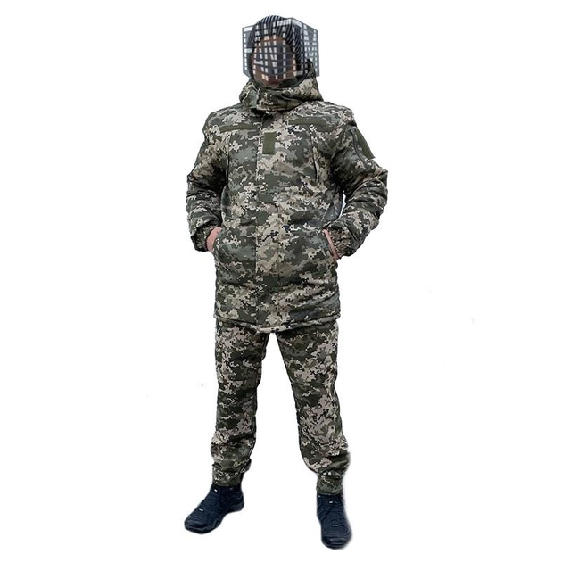 Куртка зимова флісова Бушлат Софтшелл водонепроникна 60 Піксель армійська військова тактична - зображення 2