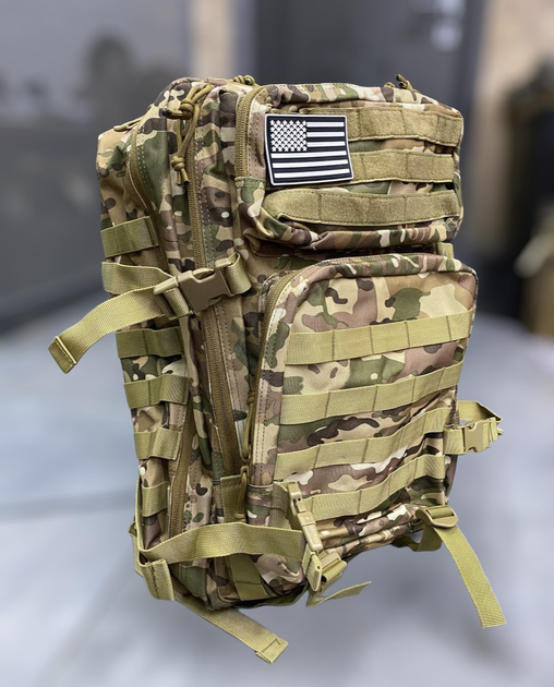 Военный рюкзак 45 л. Yakeda, Мультикам, тактический рюкзак для военных, армейский рюкзак для солдат - изображение 1