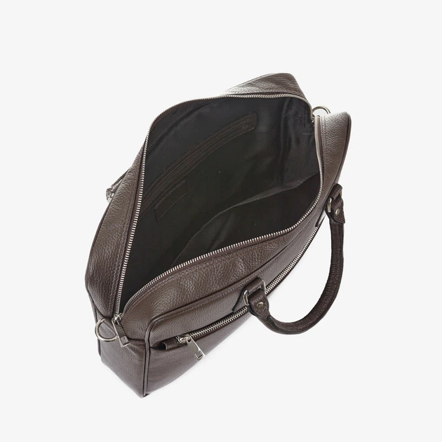 Сумка мужская кожаная портфель большой на молнии InBag Briefcase m01287_f Коричневый - изображение 4