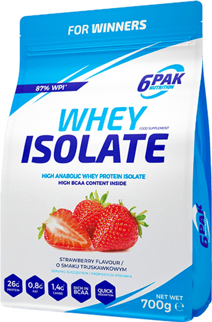 Протеїн 6PAK Whey Isolate 700 г Полуниця (5906660531326) - зображення 1