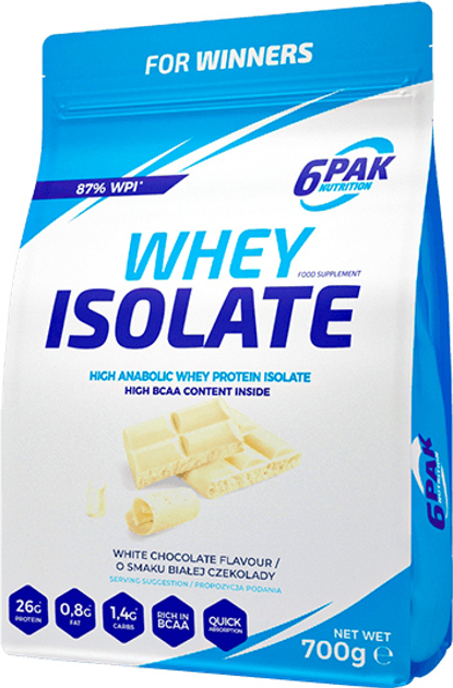 6PAK Whey Isolate 700 g White Chocolate (5906660531388) - obraz 1