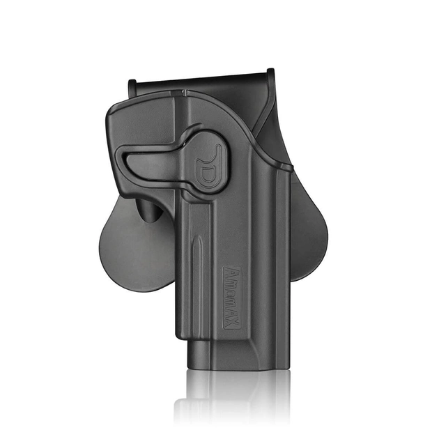 Жесткая полимерная поясная кобура AMOMAX для пистолетов Beretta 92, 92FS, M9 под правую руку. - изображение 1