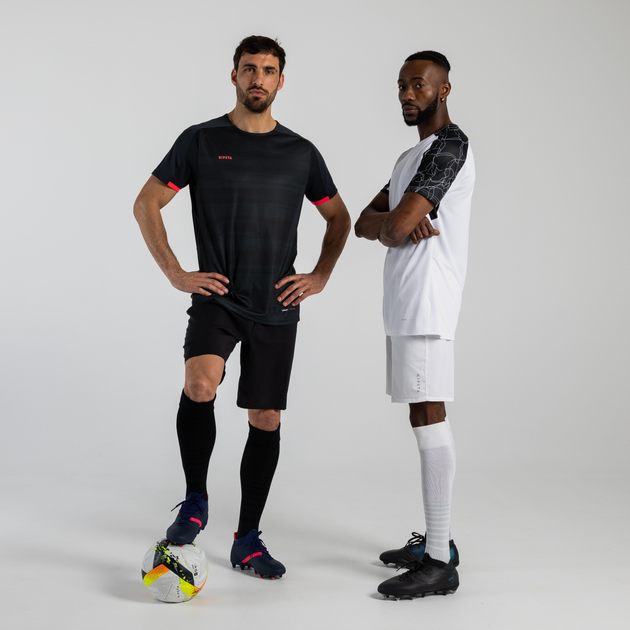 Men Football Jersey Shirt Viralto- - Black with Grey Stripes
