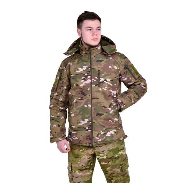 Тактична куртка SOFT SHELL мультикам водонепроникна М - зображення 2