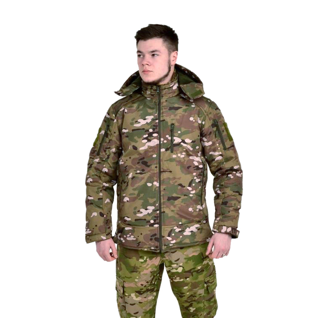 Тактическая куртка SOFT SHELL мультикам водонепроницаемая L - изображение 1