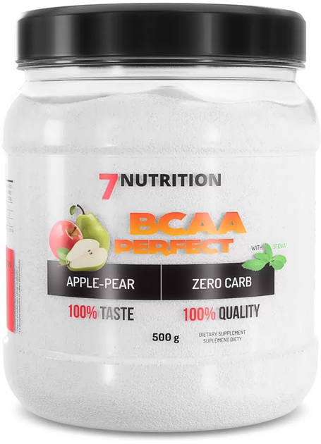 Aminokwas 7Nutrition BCAA Perfect 500 g Jar Apple-Pear (5903111089658) - obraz 1