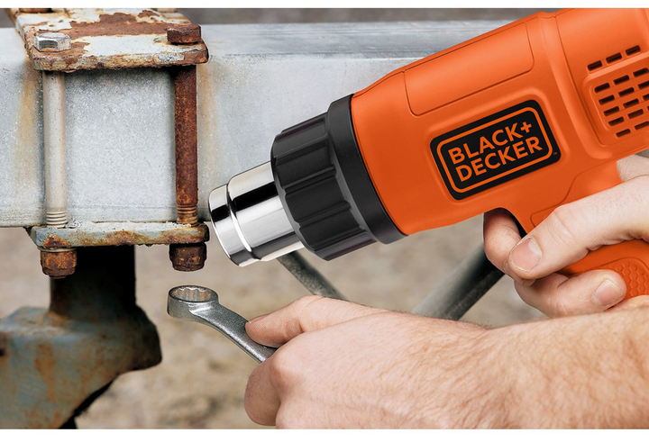 Будівельний фен Black+Decker 740 l/min 1750 W Black, Orange (KX1650-QS) - зображення 4