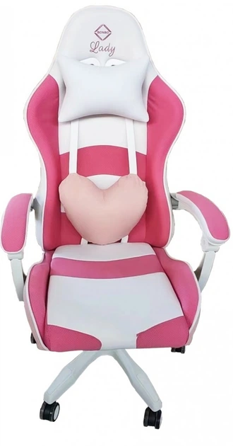 Крісло геймерське Bonro Lady 807 рожево-біле (42300098) - зображення 2