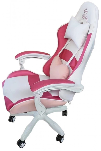 Крісло геймерське Bonro Lady 807 рожево-біле (42300098) - зображення 3