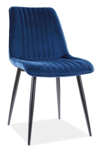Стілець м'який зі спинкою Signal Kim Velvet Bluvel 86 синій вельвет - Фото 1 Стілець м'який зі спинкою Signal Kim Velvet Bluvel 86 синій вельвет - изображение 1