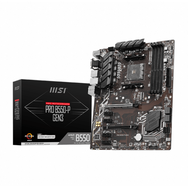 Материнська плата ATX MSI PRO B550-P GEN3 Socket AM4/AMD B550/1xHDMI/VGA/DVI-D - зображення 2