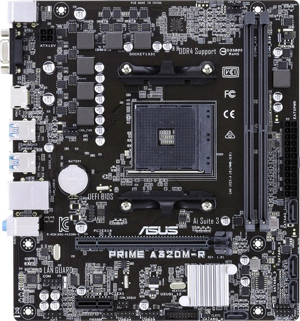 Материнская плата MicroATX Asus PRIME A320M-R-SI Socket AM4/AMD A320 ...