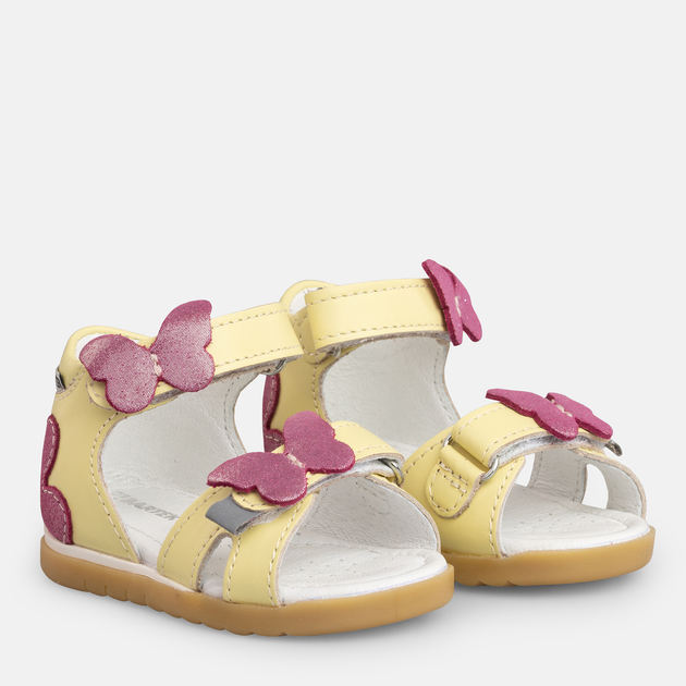 Дитячі шкіряні сандалії для дівчинки Bartek 11417003 19 Жовті (5903607632078) - зображення 2