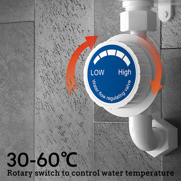 Миттєвий проточний водонагрівач бойлер Wster 3500W-60° з LCD екраном та душем + Універсальний ключ Snap-n-Grip - Фото 9 Миттєвий проточний водонагрівач бойлер Wster 3500W-60° з LCD екраном та душем + Універсальний ключ Snap-n-Grip - зображення 9
