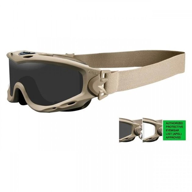 Защитные баллистические очки Wiley X SPEAR Dual серый/прозрачный/оранжевый цвет линз Олива - изображение 1