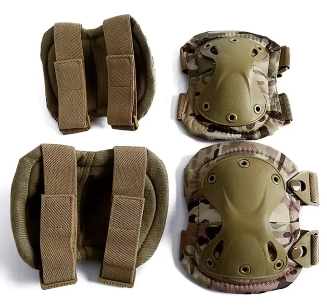 Военный защитный комплект наколенники с налокотниками Мультикам - изображение 1
