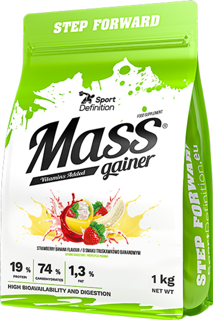 Sport Definition Mass Gainer 1000 g Banana-Strawberry (5902811815598) - obraz 1