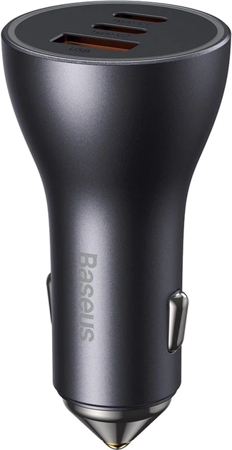 Ładowarka samochodowa Baseus Golden Contactor Pro Triple Fast Charger Car Charger 65 W U+C+C Dark Gray (CGJP010013) - Zdjęcie 4 Ładowarka samochodowa Baseus Golden Contactor Pro Triple Fast Charger Car Charger 65 W U+C+C Dark Gray (CGJP010013) - obraz 4