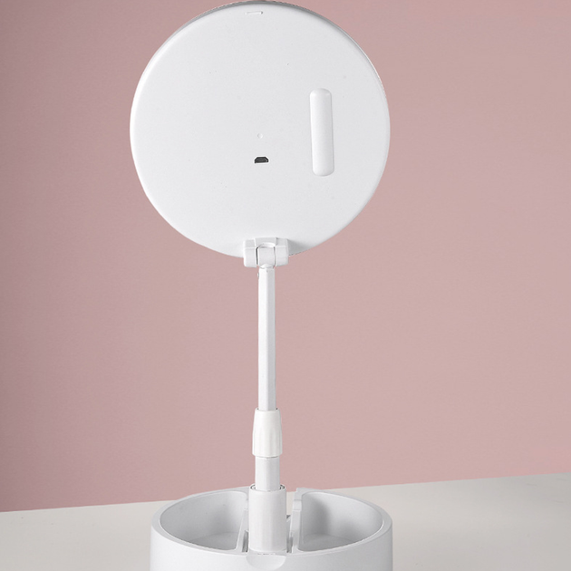 Косметичне дзеркало з підсвічуванням HMD Mirror 16 см LED лампа 3 режими світла, сенсорне керування, USB Білий - Фото 9 Косметичне дзеркало з підсвічуванням HMD Mirror 16 см LED лампа 3 режими світла, сенсорне керування, USB Білий - зображення 9