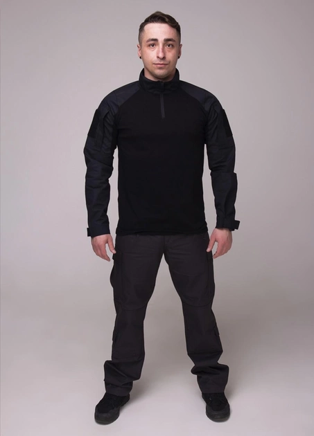 Костюм тактичний сорочка убакс та штани Карго GorLin 48 Чорний (БР24/Т44) - зображення 1